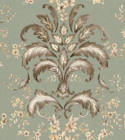 French Damask Wallpaper by Coordonne Sage