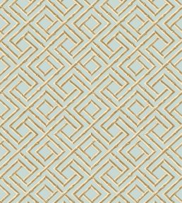 French Lattice Wallpaper by Thibaut Blue and Beige