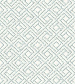 French Lattice Wallpaper by Thibaut Spa Blue