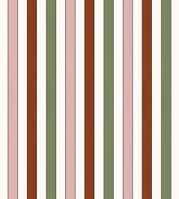 French Stripes Wallpaper by Ottoline Green/red/pink