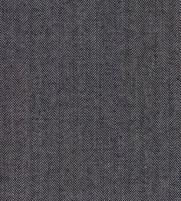Fresco Herringbone Fabric by Ian Mankin Black