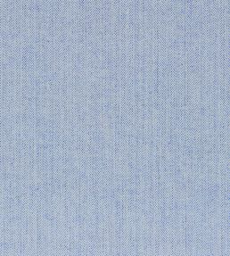 Fresco Herringbone Fabric by Ian Mankin Indigo