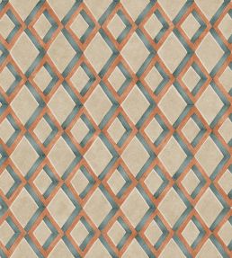 Fresco Trellis Wallpaper by Cole & Son Coral on Tea Rose