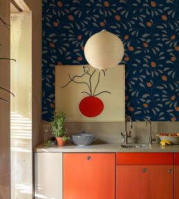 Fresh Lemons Wallpaper by Tres Tintas Blue