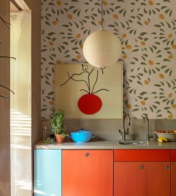 Fresh Lemons Wallpaper by Tres Tintas Green