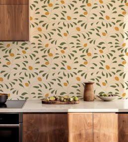 Fresh Lemons Wallpaper by Tres Tintas Green