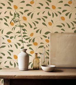 Fresh Lemons Wallpaper by Tres Tintas Green