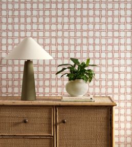 Fretwork Wallpaper by Scion Ladybird Red
