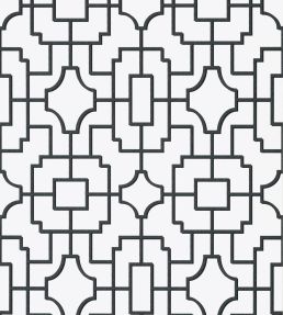 Fretwork Wallpaper by Thibaut Black