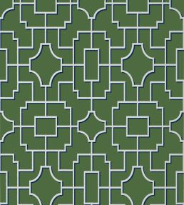 Fretwork Wallpaper by Thibaut Emerald