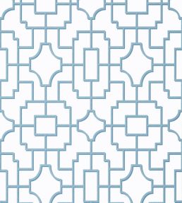 Fretwork Wallpaper by Thibaut Light Blue