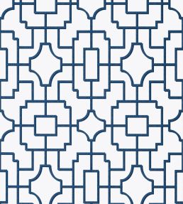 Fretwork Wallpaper by Thibaut Navy