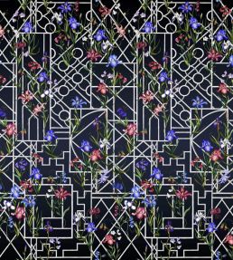 Fretwork Garden Panoramic Mural by Christian Lacroix Indigo
