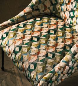 Freya Fabric by Osborne & Little Brick/Teal/Amber