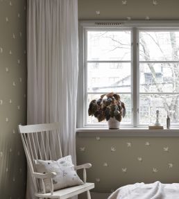 Frida Wallpaper by Sandberg Olive Green