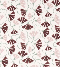 Fringed Poppy Print Fabric by Scion Dusk Pink/Chestnut