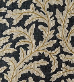 Frond Ogee Fabric by Josephine Munsey Navy and Ochre