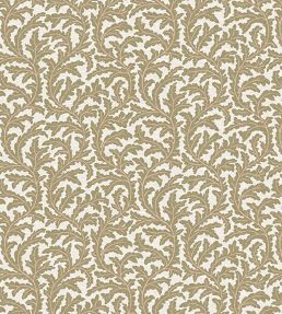 Frond Ogee Fabric by Josephine Munsey Ochre and Coral
