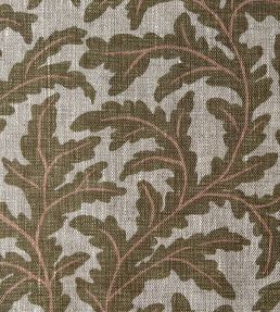 Frond Ogee Fabric by Josephine Munsey Ochre and Coral