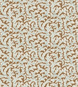 Frond Ogee Fabric by Josephine Munsey Orange and Blue