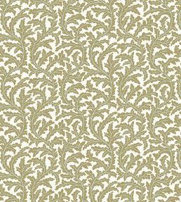 Frond Ogee Fabric by Josephine Munsey Yellow and Light Blue