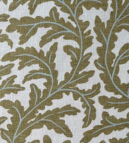 Frond Ogee Fabric by Josephine Munsey Yellow and Light Blue