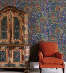 Front Row Wallpaper by GP & J Baker Jewel Blue