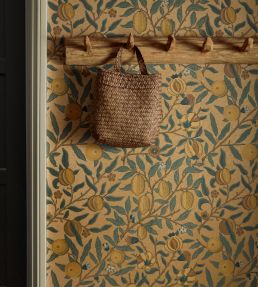 Fruit Wallpaper by Morris & Co Blue/Gold/Brown
