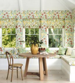 Fruit Fabric by Morris & Co Leaf Green / Madder
