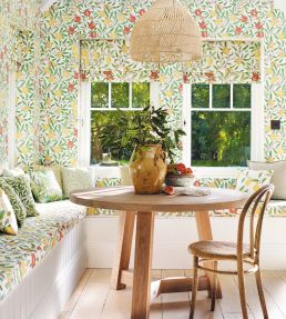Fruit Fabric by Morris & Co Leaf Green / Madder