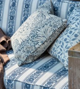 Fruit Stripe Outdoor Fabric by Morris & Co Indigo