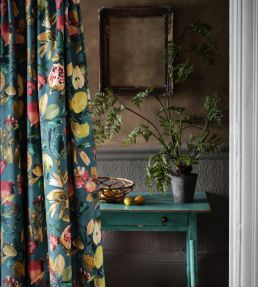 Fruta Velvet Fabric by Studio G Teal