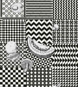 Frutta e Geometrico Wallpaper by Cole & Son Black & White