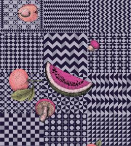 Frutta e Geometrico Wallpaper by Cole & Son Magenta & Ink