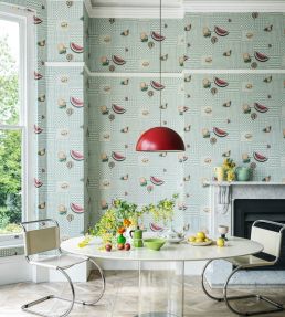 Frutta e Geometrico Wallpaper by Cole & Son Black White & Multi