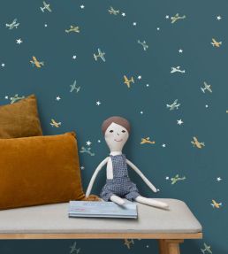 Funny Planes Wallpaper by Caselio Bleu Nuit