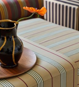 Gallery Stripe Fabric by Ian Mankin Rustic