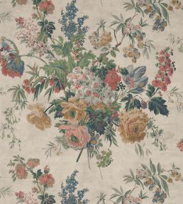 Garden Club Wallpaper by Anna French Apricot and Slate