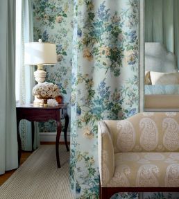 Garden Club Wallpaper by Anna French Apricot and Slate