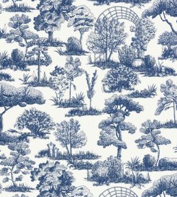 Garden Toile Wallpaper by Scalamandre Lapis