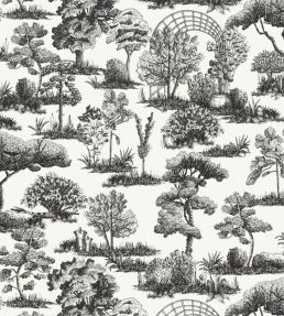 Garden Toile Wallpaper by Scalamandre Onyx
