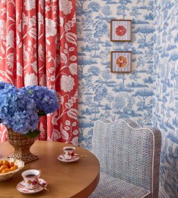 Garden Toile Wallpaper by Scalamandre Sky