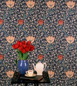 Garden Tulip Wallpaper by Morris & Co Vanilla/Russet