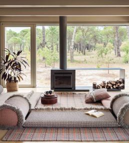 GAN Garden Layers Tartan rug Terracotta 45516-141710-US Terracotta