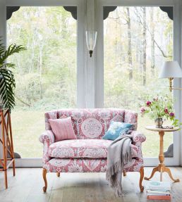 Gazebo Vine Fabric by Travers Light Blue