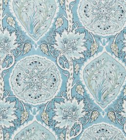 Gazebo Vine Fabric by Travers Light Blue
