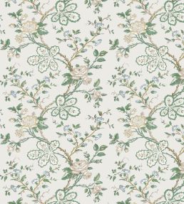Genevieve Wallpaper by Nina Campbell Green/Blue/Ivory
