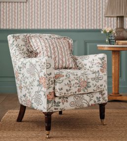 Odile Fabric by Nina Campbell Duck Egg/Red