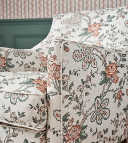 Genevieve Fabric by Nina Campbell Taupe/Antique Rose/Linen