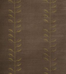 Geo Leaf Sisal Wallpaper by Schumacher Metallic Gold & Sepia
